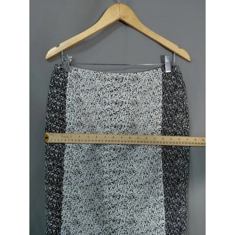 Calvin Klein Gray Pencil Knee Length Tweed Lined Skirt Women Size 6